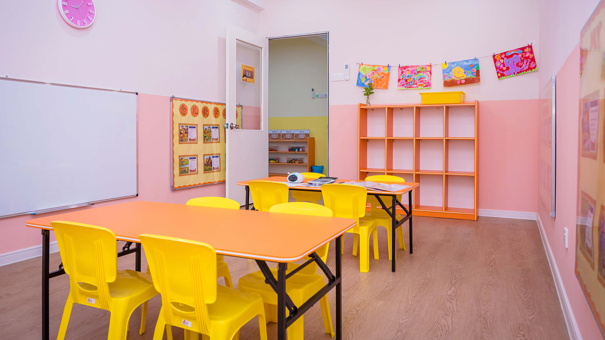 Eduwis kindergarten Subang Jaya classroom with colorful furniture, organized shelves, and a creative learning environment designed for young learners.